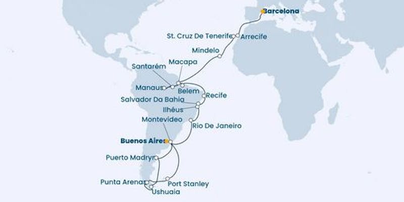 Argentinien,  Chile,  Falkland Inseln,  Uruguay,  Brasilien,  Kapverdische Inseln,  Kanaren (spanien),  Spanien,  Frankreich,  Italien